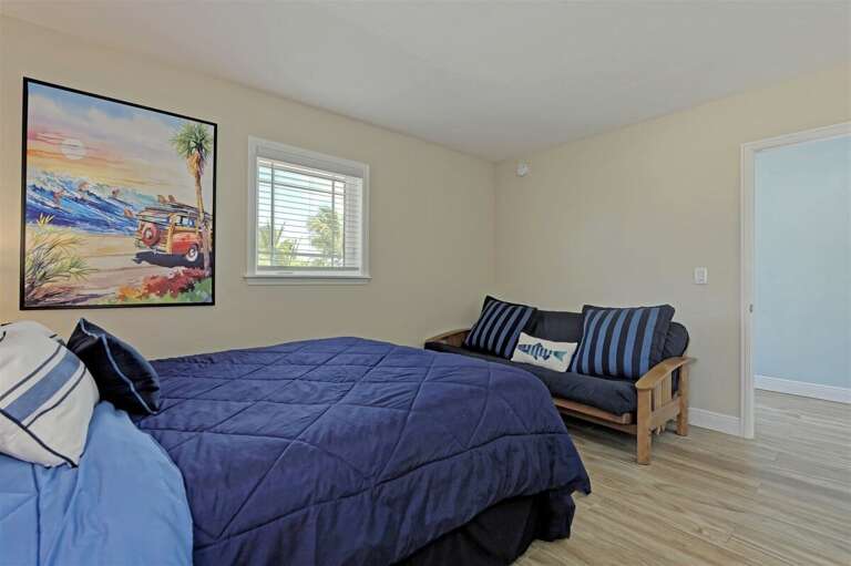 1st level bedroom 2 with Full size bed & futon