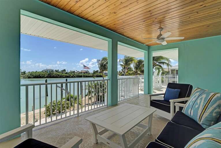 2nd floor patio area overlooking private cove
