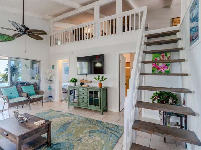 Stairs to the loft. Stairs to the loft.