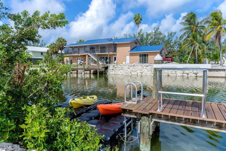 Jet ski dock and a fish cleaning table available for use.
