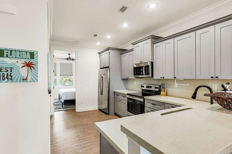 Modern comforts: Fully equipped kitchen for culinary adventures.