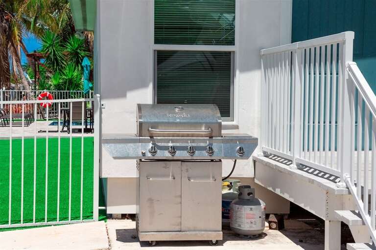 Gas grill for guest use.