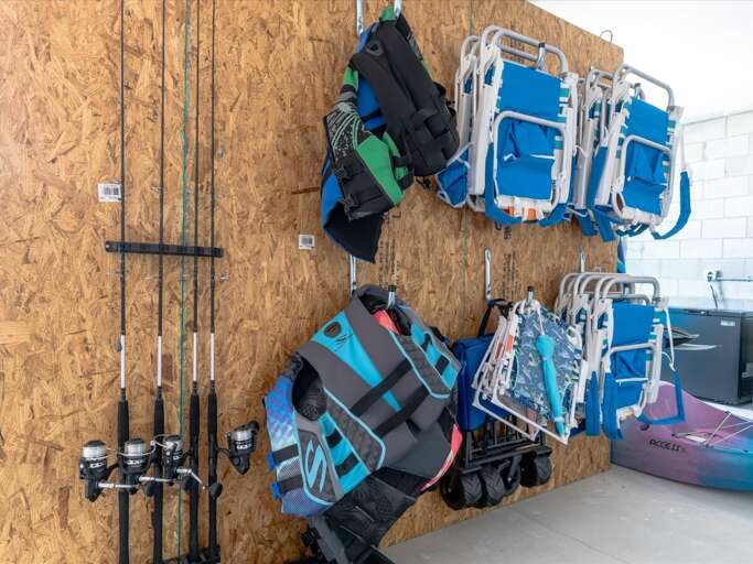 Life jackets, beach equipment.