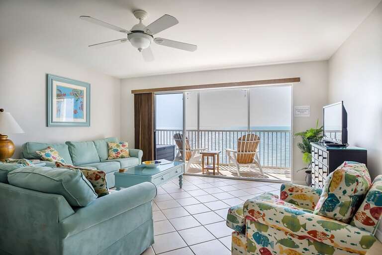 The living room with amazing ocean views.