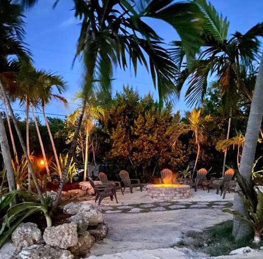 On site fire pit with views of the gulf and plenty of seating