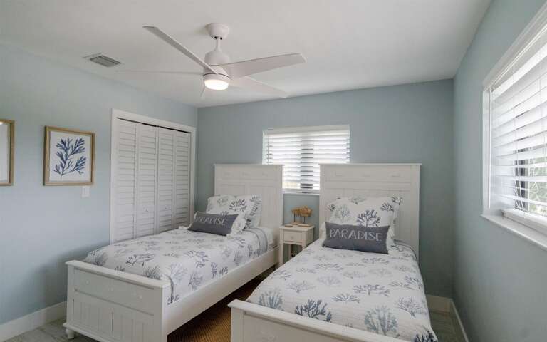 A cozy haven with twin beds. Bedroom 3 on the 2nd level. A cozy haven with twin beds. Bedroom 3 on the 2nd level.