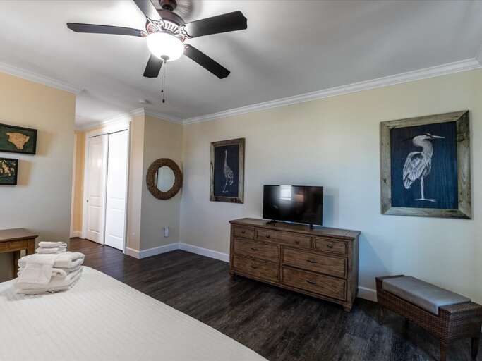 The master suite on the 3rd level with a king bed and ensuite bathroom. The master suite on the 3rd level with a king bed and ensuite bathroom.