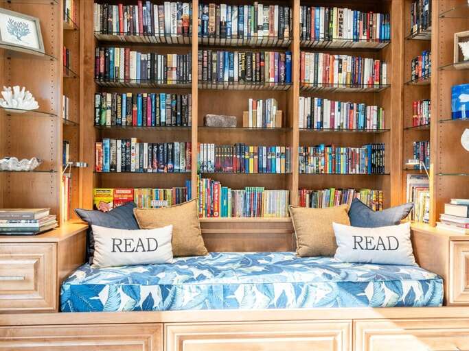 Curl up in the cozy confines of the library loft.