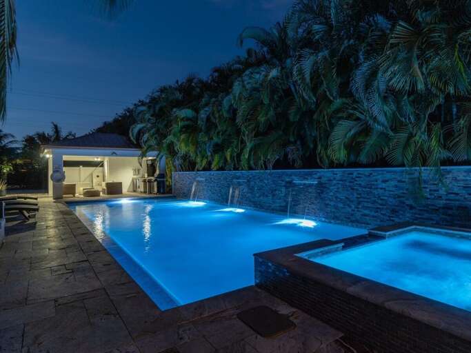 Enjoy a beautiful night swim.