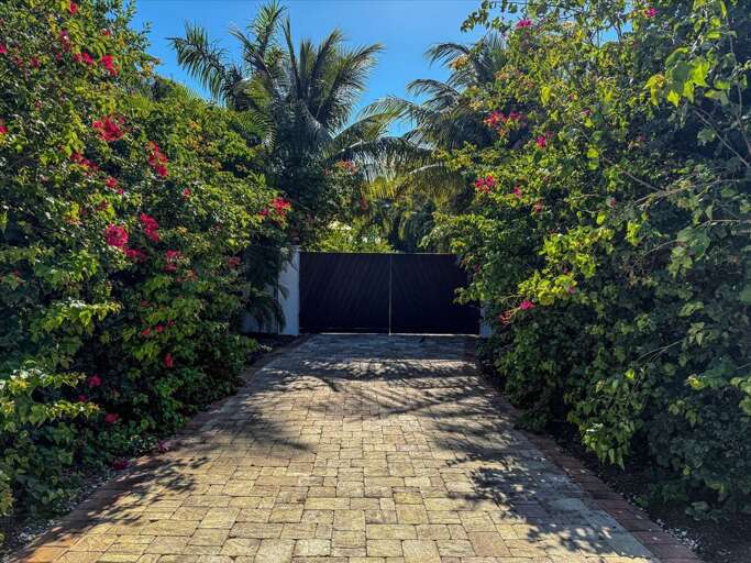 Gated grounds provide a secluded retreat