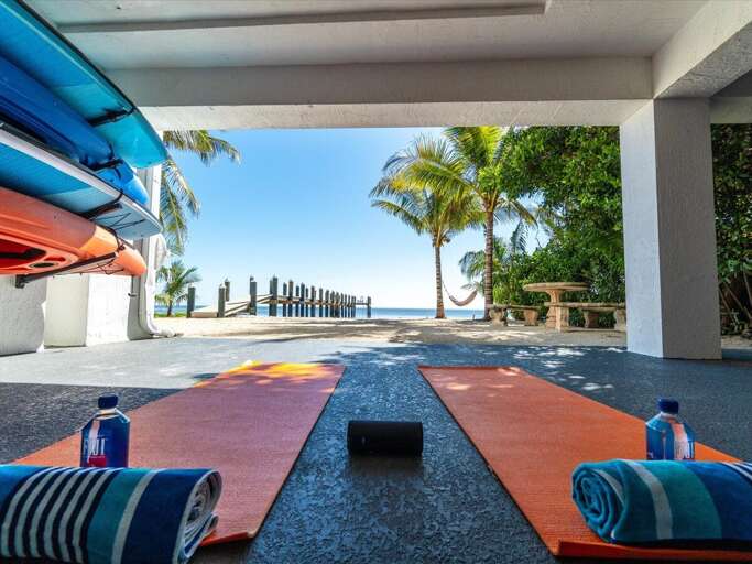 Maintain your fitness routine with a view.