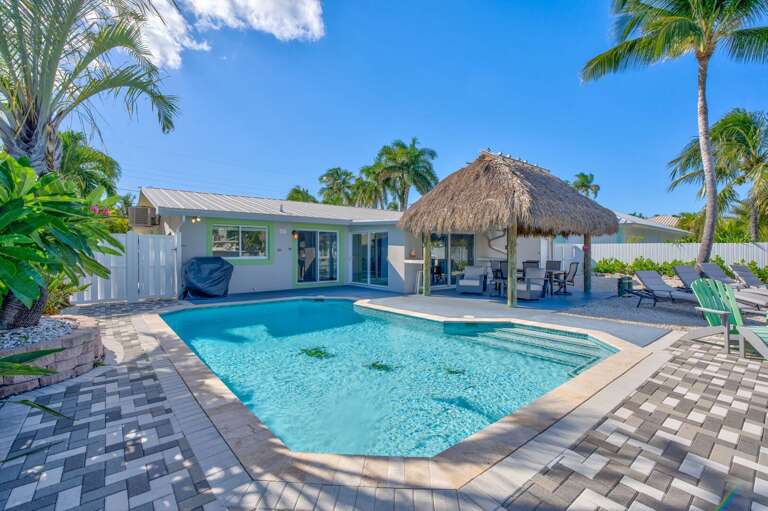 Private heated pool overlooking the water at Key Colony Beach Florida Keys waterfront vacation rental. Private heated pool overlooking the water at Key Colony Beach Florida Keys waterfront vacation rental.