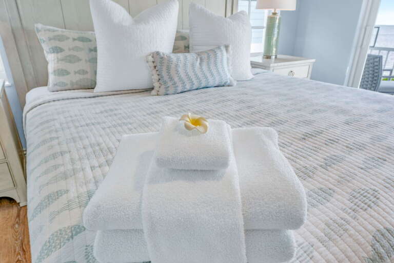 A beautifully appointed master suite offering peaceful views, elevated comfort, and resort-style