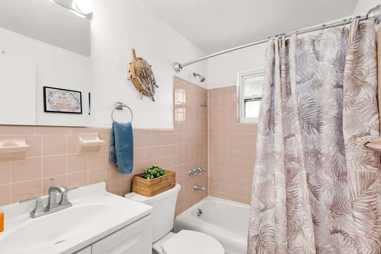 The guest bathroom provides added convenience for families and small groups staying at this 2-bedroom, 2-bath Key Colony Beach vacation rental.