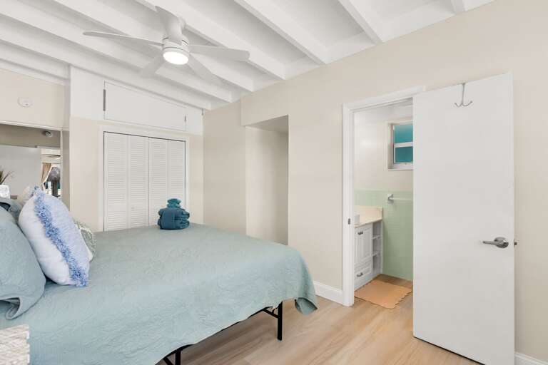 This inviting king bedroom provides a comfortable place to recharge during your stay in Key Colony Beach, one of the most desirable communities in the Marathon FL area.