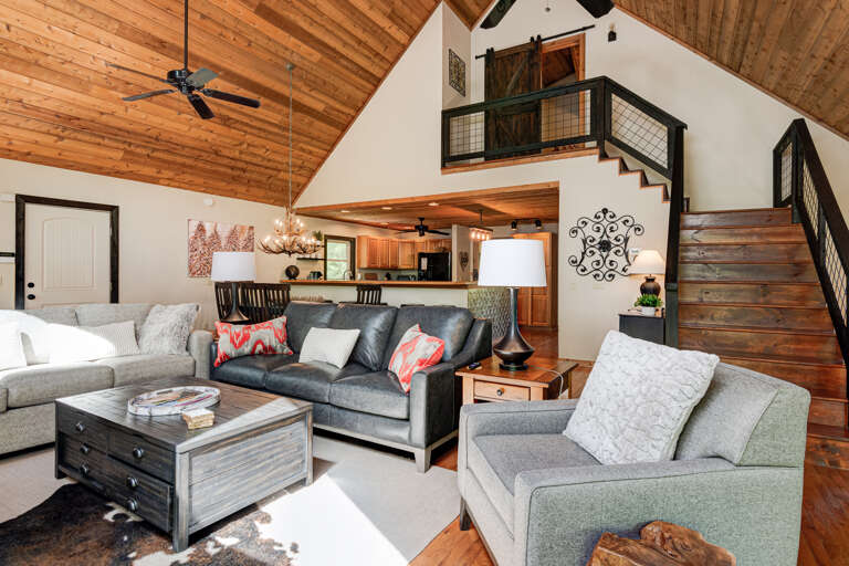 Living Area w/ Vaulted Ceilings