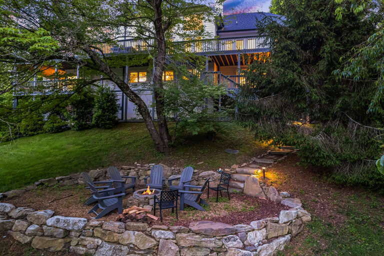 Fire Pit At Twilight