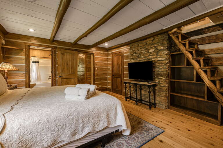 Main Suite/Bedroom Three - King Bed w/ Smart TV, Attached Full Bath, and Access To Bedroom Three Loft Area