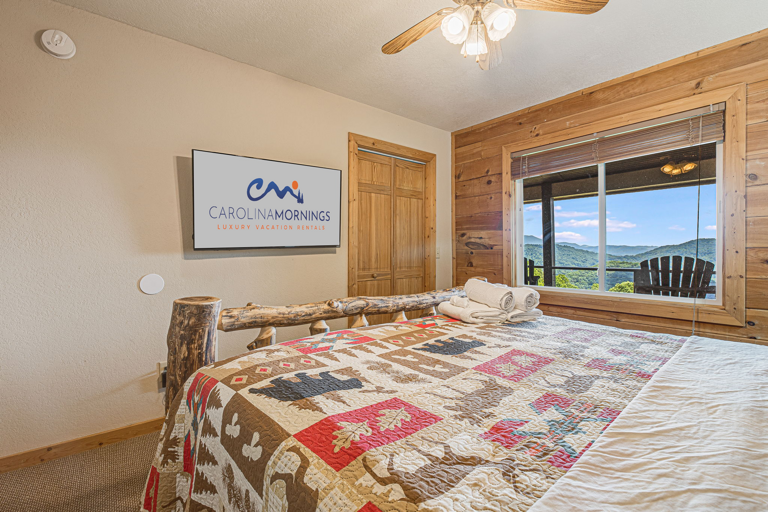 Bedroom Two - King Bed w/ TV & Mountain Views Bedroom Two - King Bed w/ TV & Mountain Views