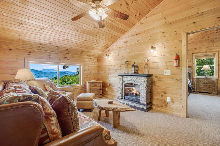 Upper Level - Seating Area w/ Electric Fireplace