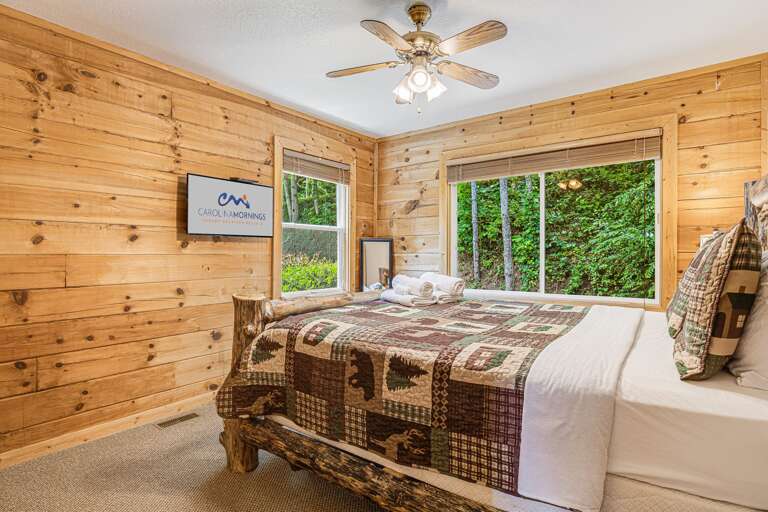 Main Level - Bedroom Three - Queen Bed & TV