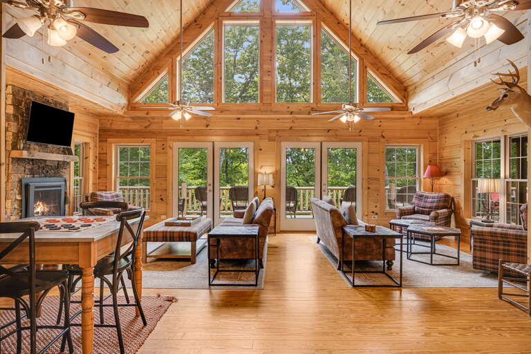 Living Area w/ Natural Lighting & Wrap-Around Deck