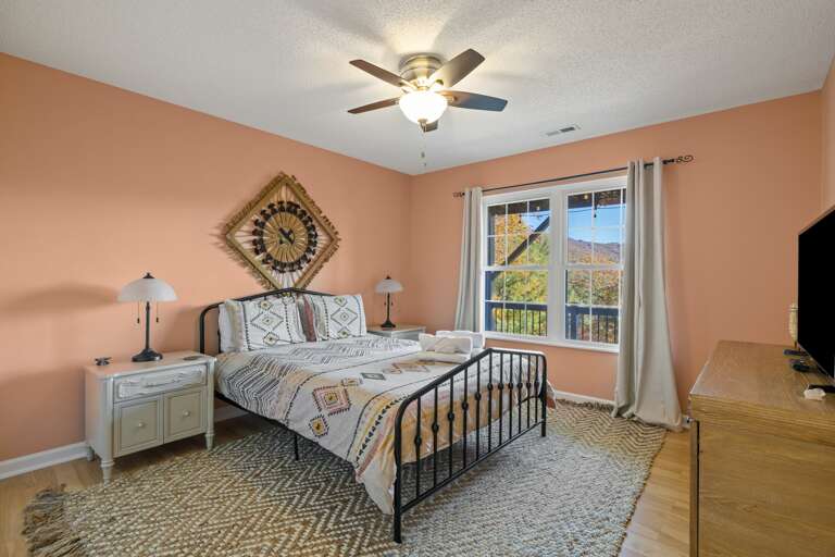 Lower Level - Bedroom Four - Queen Bed & Smart TV