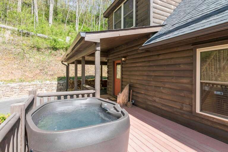 Hot Tub Area and Front Entance