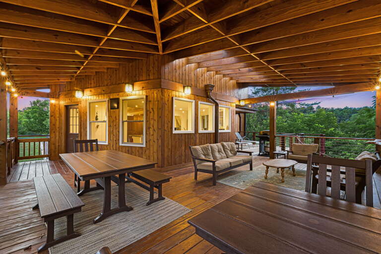 Covered Deck At Twilight