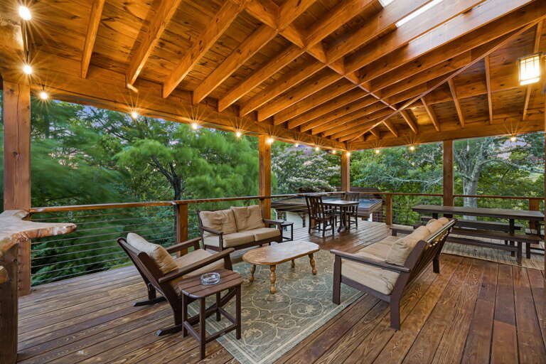 Covered Deck At Twilight