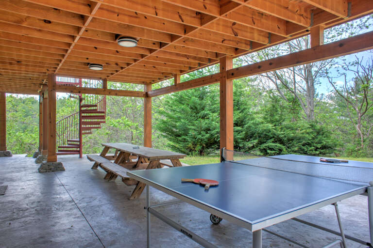 Ping Pong Table on the Covered Patio
