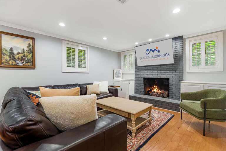 Lower Level - Living Area w/ Gas Fireplace