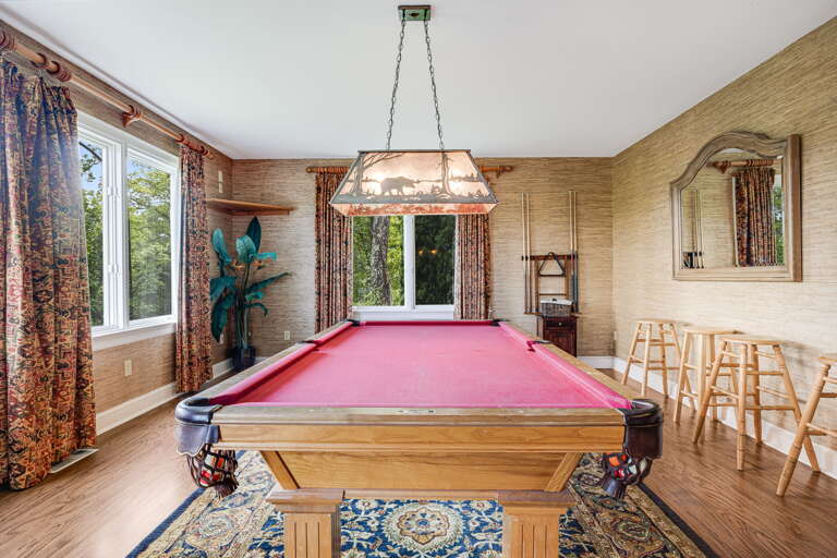 Lower Level - Living Area w/ Pool Table & Wet Bar