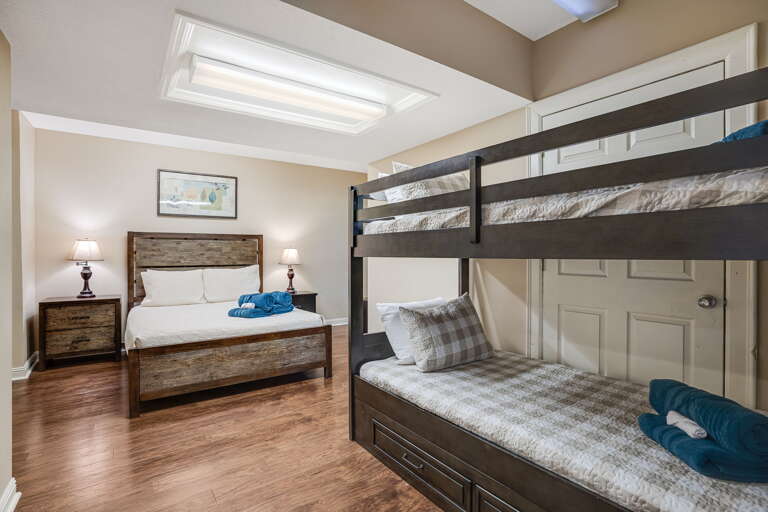Lower Level - Bedroom Seven - Two Queens & Two Twin Beds (Bunks)