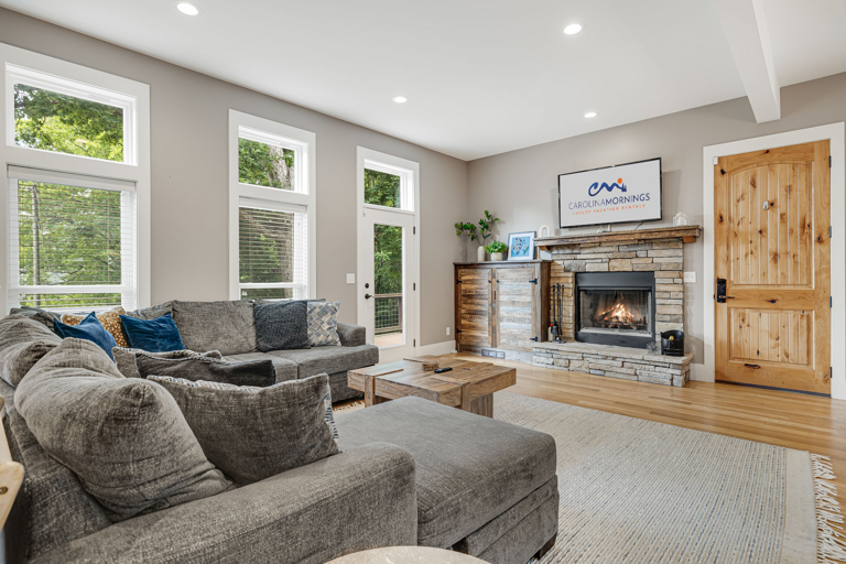 Living Area w/ Wood Burning Fireplace
