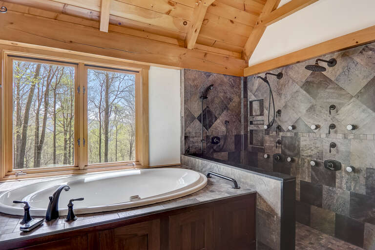Bedroom 1 - Full Bath w/ Soaking Air Bubble Tub and Walk-in Shower