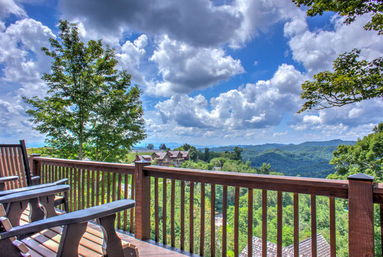 Upper Deck with Mountain Views