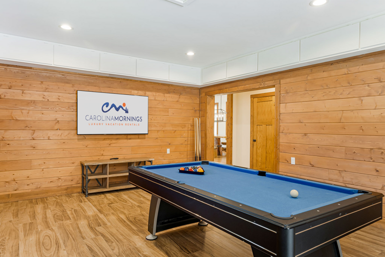 Rec Room w/ Pool Table & TV