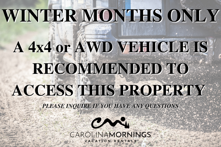 4X4 Recommended During Winter Months