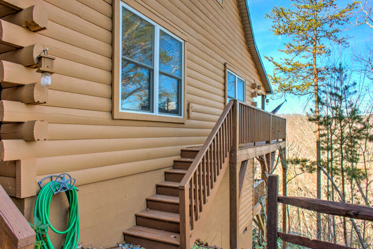Stairs to Covered Deck Area