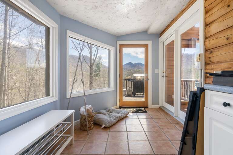 Mud Room with a View & Deck Access Mud Room with a View & Deck Access