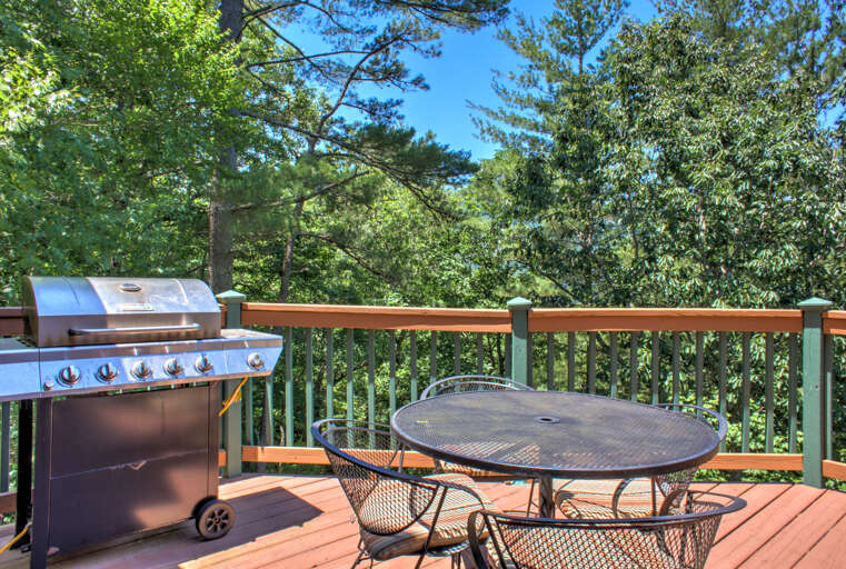 Gas Grill and Outdoor Dining Area on Deck