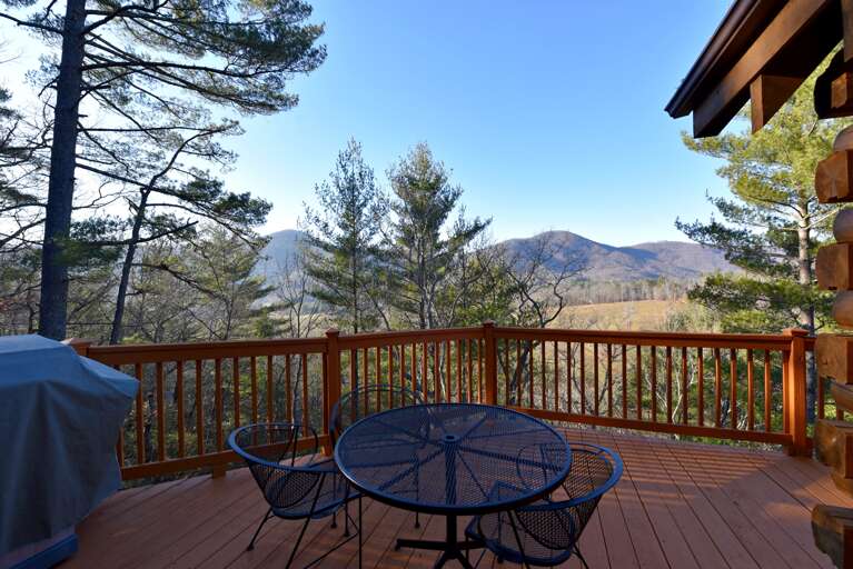 Deck with Winter Mountain Views