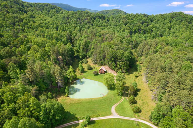 Aerial View of Pond Cove Cabin