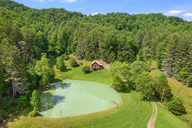 Aerial View of Pond Cove Cabin