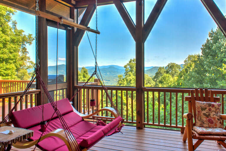 Screened in Deck w/ Mountain Views