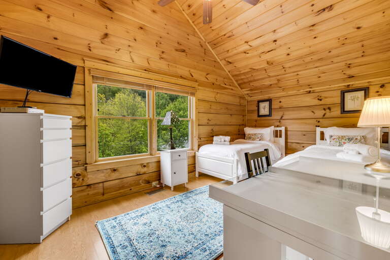 Bedroom Three - Two Twin Beds w/ Smart TV
