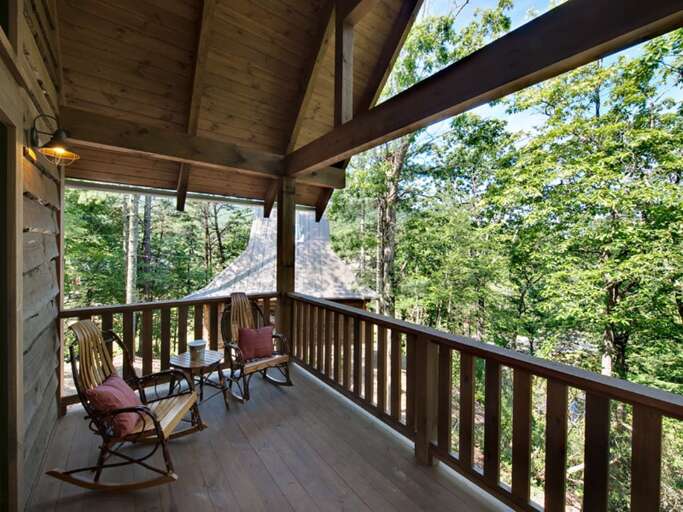 Covered Deck w/ Wooded Surroundings