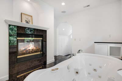 Unwind In the Tub By the Gas Fireplace