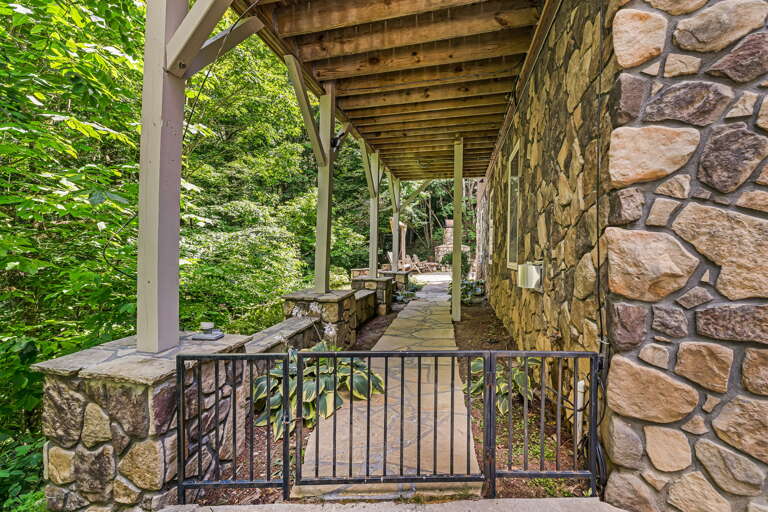 Side Path To Back Patio & Outdoor Fireplace